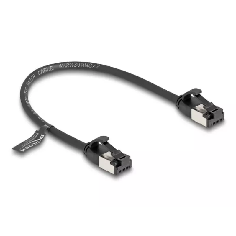 Network Cable DeLOCK RJ45 Cable plug to plug Cat.8.1 0.25 m Black