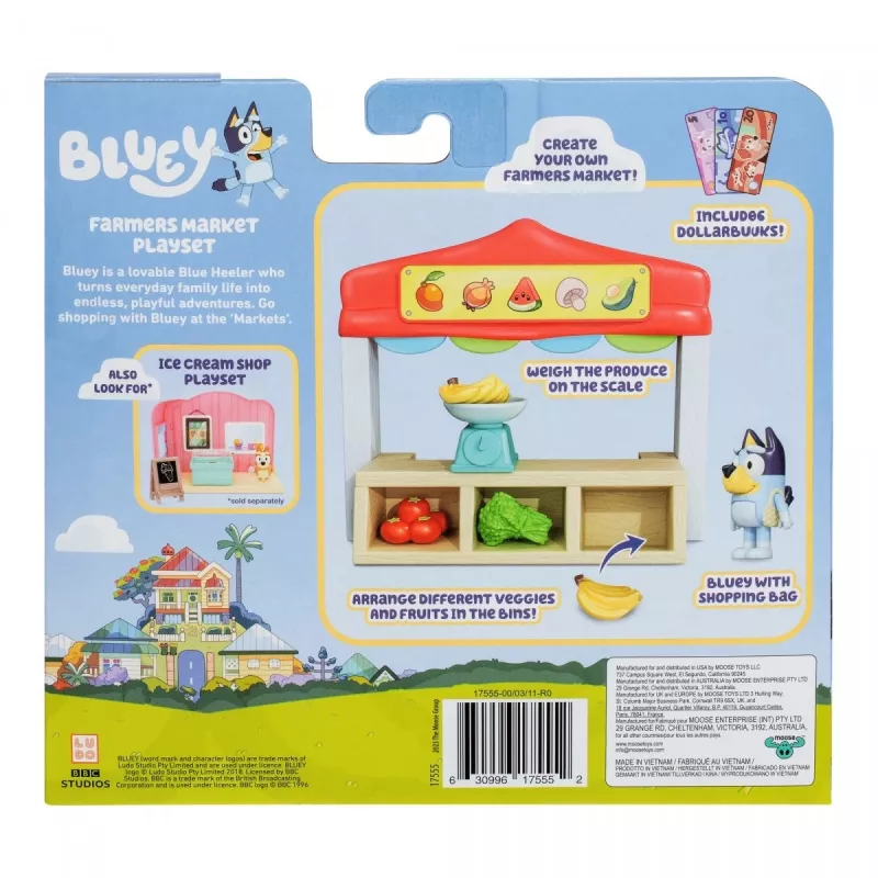 Toy figures set TMTOYS Mini Bluey Grocery store BLU17555 – mini character set for play