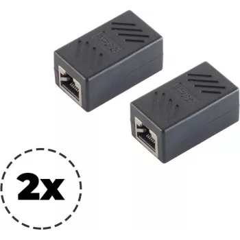 Adapter ShiverPeaks modular patch connector Cat. 6A 08-01041-2, RJ45 inline coupling