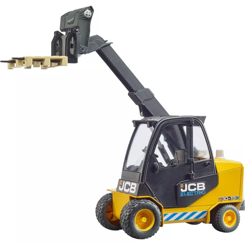 Forklift BRUDER JCB Teletruk toy — ABS, recommended age 3+, black and yellow