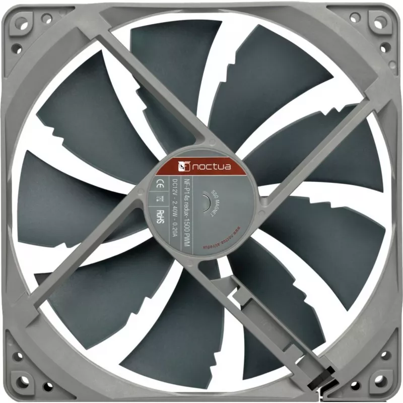 Noctua fan NF-P14S REDUX-1500 PWM 140 mm grey, 12V PWM, 450–1500 RPM, 133.7 m³/h, 25.8 dB