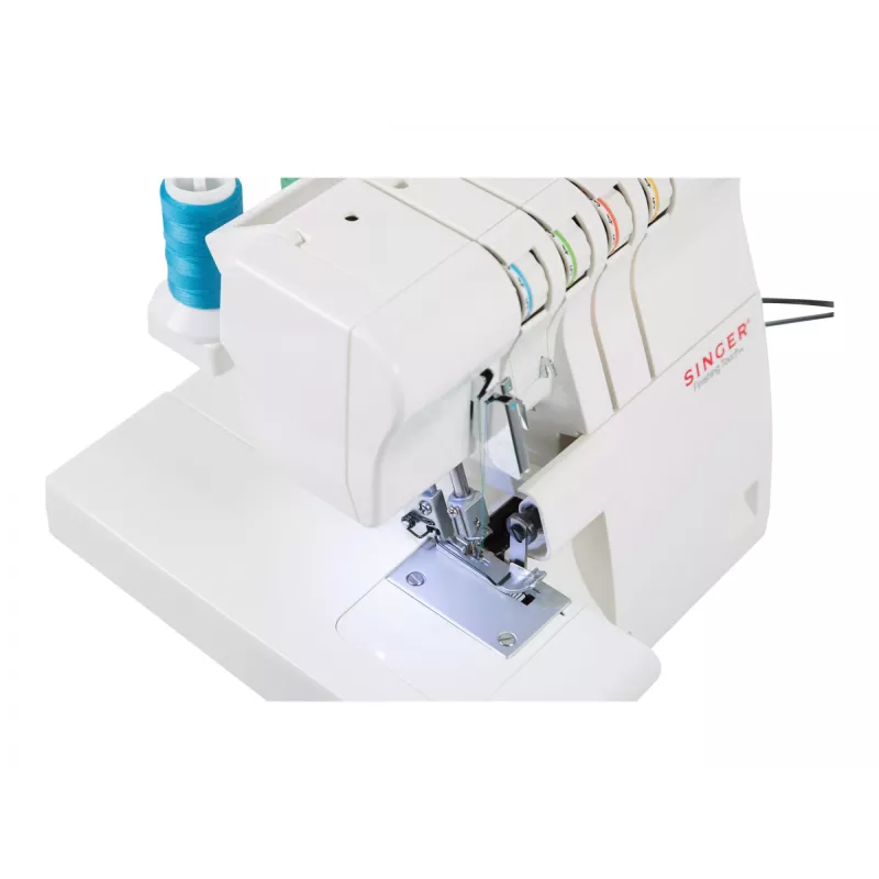Overlock Sewing Machine SINGER 14SH654 — Electric, 4-step Buttonhole, Free Arm, 1300 Stitch Patterns, White
