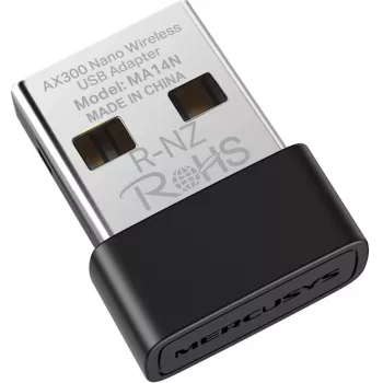 USB Wi‑Fi Adapter MERCUSYS MA14N — USB Type‑A, 2.4 GHz Single‑Band, up to 287 Mb/s, Black