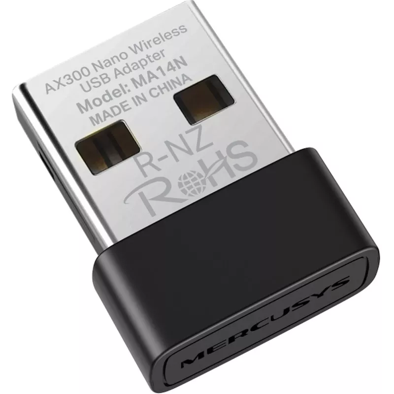 USB Wi‑Fi Adapter MERCUSYS MA14N — USB Type‑A, 2.4 GHz Single‑Band, up to 287 Mb/s, Black