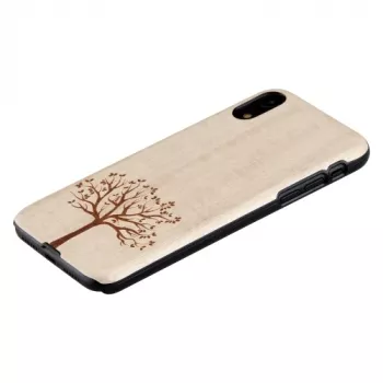 Smartphone case man and wood for iPhone XR — apple tree wood, black finish