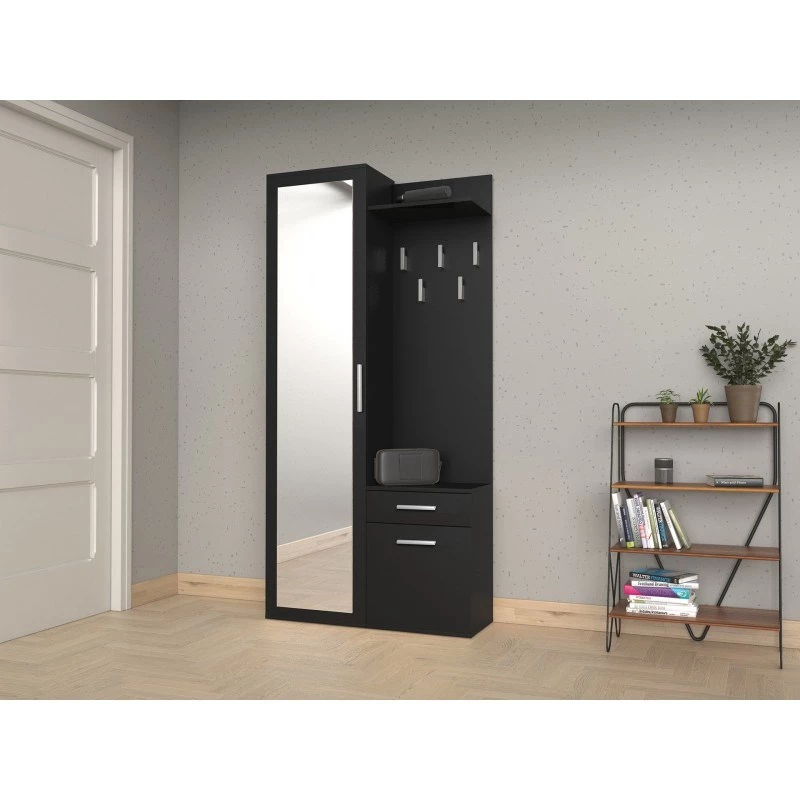 Topeshop GAR DUO CZERŃ entryway cabinet