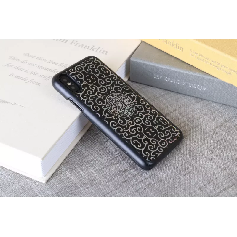 Smartphone Case iKins for iPhone XS / XS S Liana — Black protective cover