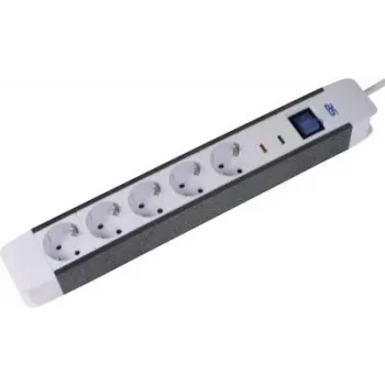 Power strip with surge protection AS Schwabe 18665 — 6 outlets, 16 A