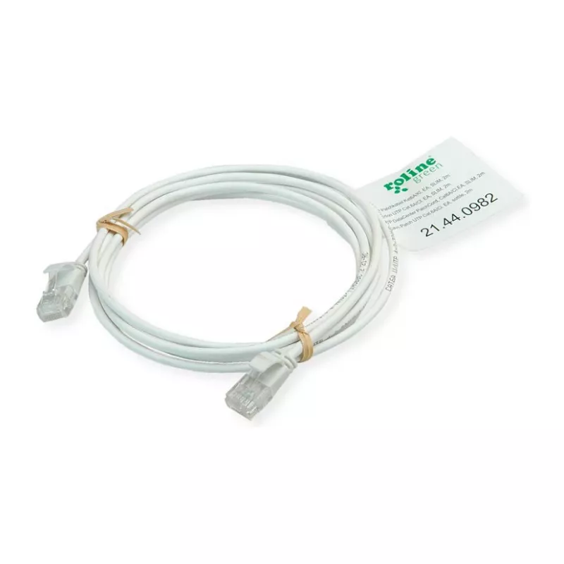 ROLINE GREEN UTP Patch Cable Cat.6A (Class EA), LSOH, slim, Blue, 0,15 m