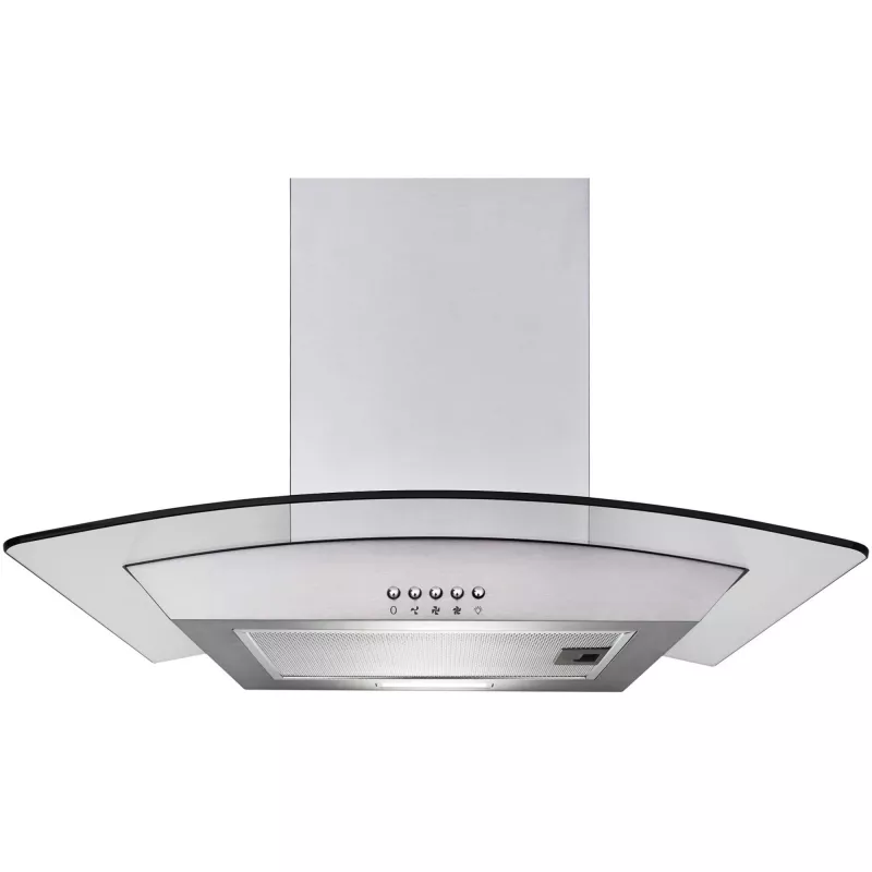 Wall-mounted kitchen hood Respekta Nova — stainless steel, extraction 307 m³/h, 150 mm duct, button controls