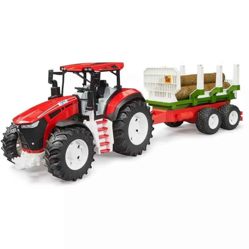 BRUDER Tractor with Trailer for Wood BR-03453 – Mechanical Toy, Compatible with Bruder Figures