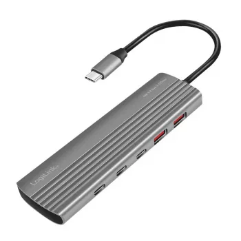 LogiLink USB 3.2 Gen2 Hub 4+1-port 2x USB-A 2x USB-C PD 100W aluminum