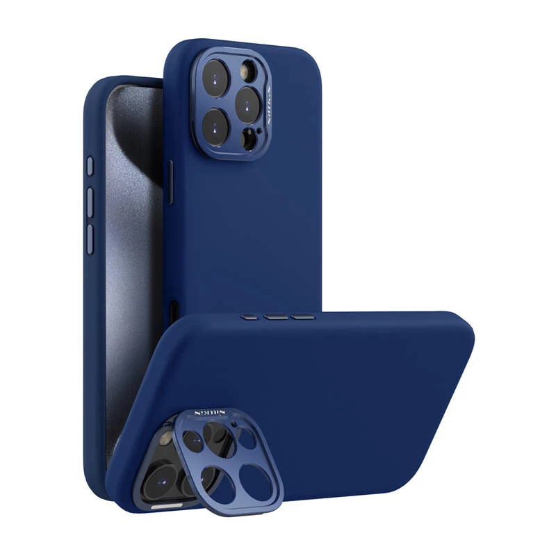 Protective Magnetic Case Nillkin LensWing for Apple iPhone 16 Pro Max — Blue, MagSafe-compatible, raised camera rim