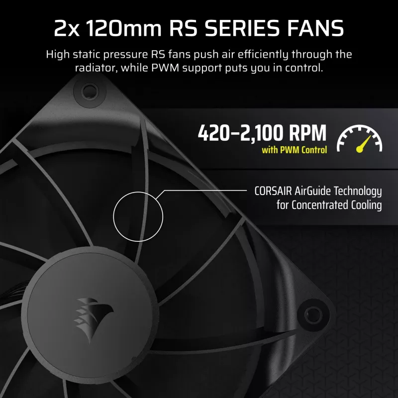 All-in-one liquid cooler Corsair Nautilus 240 RS LCD 12 cm Black