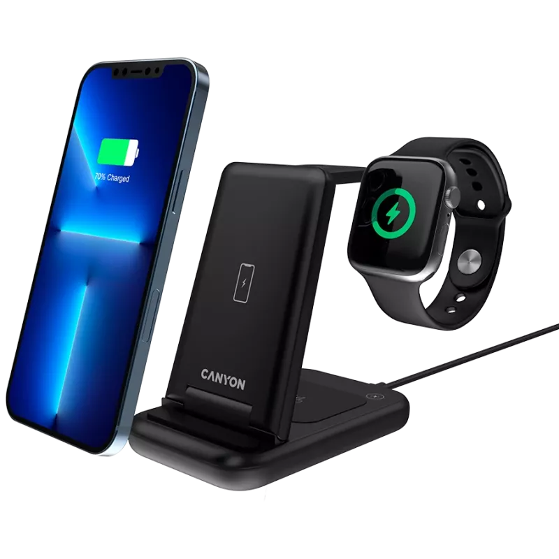 CANYON wireless charger WS-304 15W 3in1 Black