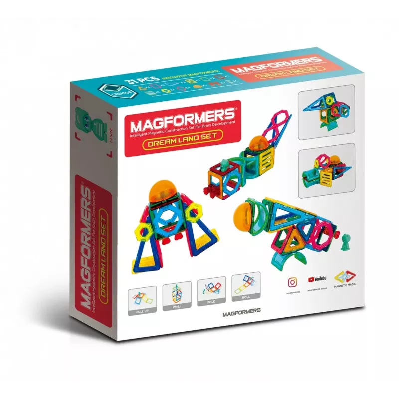 MAGFORMERS Magnetic Blocks Drea Land — 31-piece magnetic construction set for creative play
