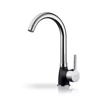 Kitchen mixer PYRAMIS Bello Duo — granite body, chrome head, single lever, rotating C-spout, 30 cm height, 220 mm spout reach