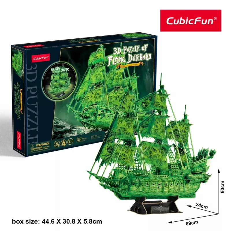 3D Puzzle model Flying Dutchman that glows in the dark, cubicfun 306-T4041H