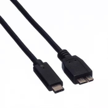 ROLINE - USB Cable - Micro-USB 3.0 Type B (M) to USB Type C (M) - 1 m - Black (11.02.9006)