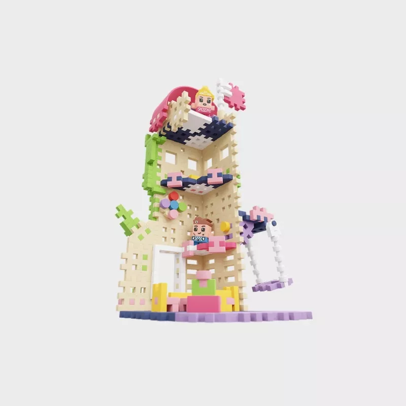 Marioinex Mini Waffle Princess Fantasy Tower Building Blocks, 148 pieces