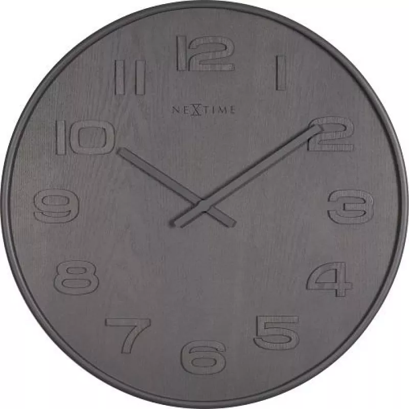 NeXtime klok 3095gs Wood Wood Big, Ø52.8 cm, Wall, Gray