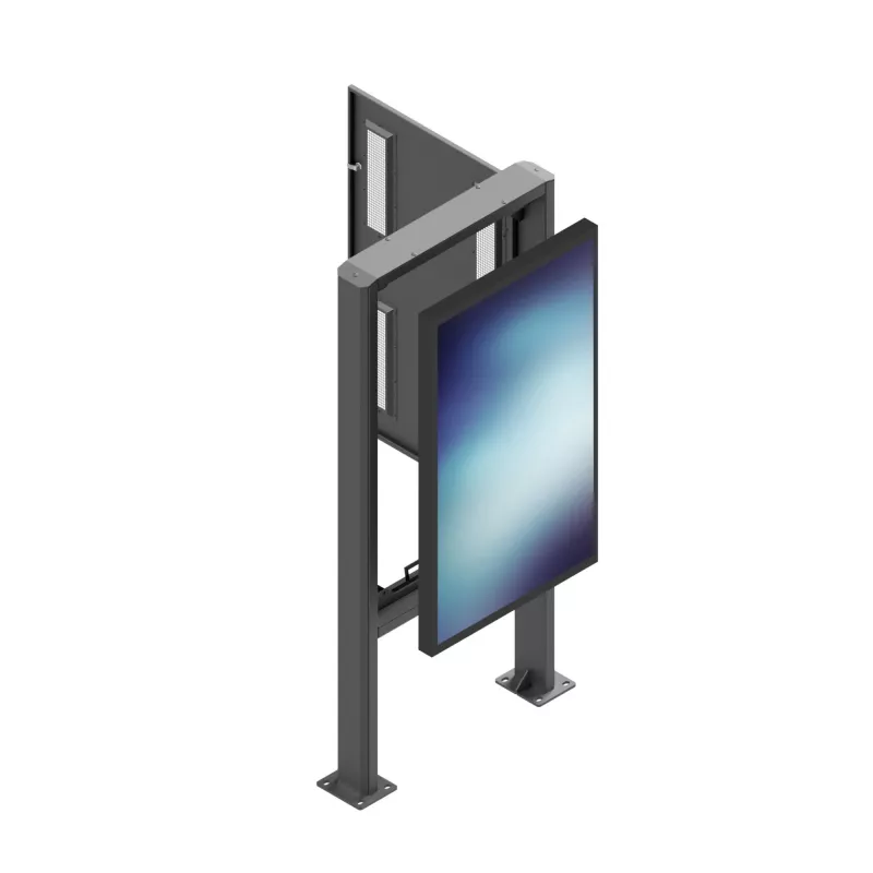 Signage Display Enclosure Edbak POK101 Steel Black Portrait 862x200x1981mm