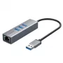 USB 3.0 adapter extra digital CA913374 — 3-port USB to RJ45 hub, 0.15 m cable