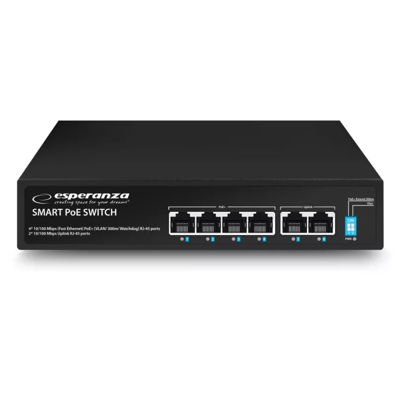 Esperanza ENS105 6-port PoE Switch 10/100 60W