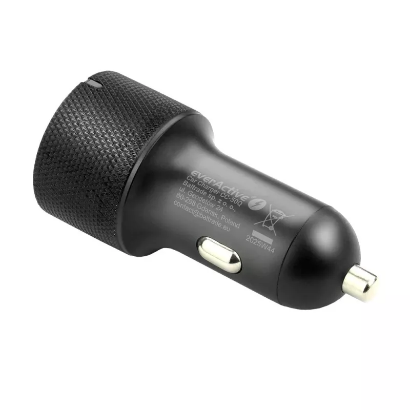 Car charger everActive CC-50Q QC3.0 75W with Quick Charge 3.0 support and USB ports