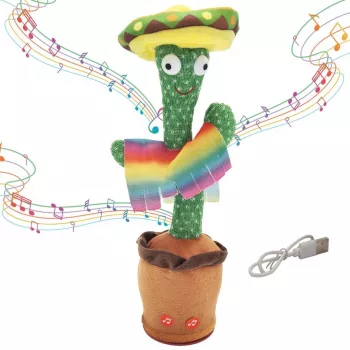 Dancing Cactus Toy with Sombrero Extralink Toys, Singing for Kids LED USB