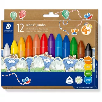 Wax crayons Staedtler Noris Jumbo — 12 colors, non-toxic, jumbo size