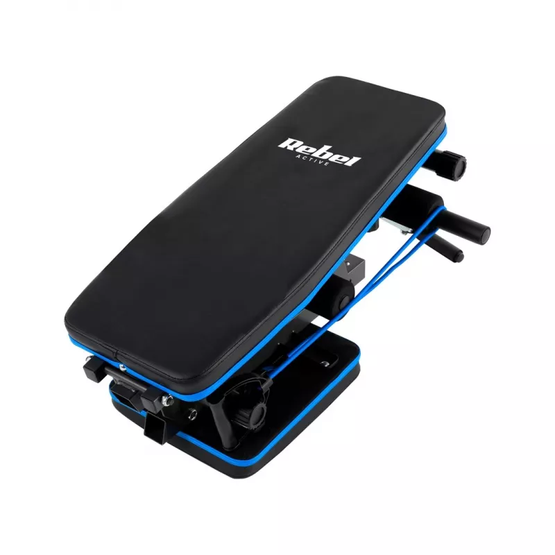 Incline training bench Rebel RBA-2003 with leg lock and resistance rubber bands