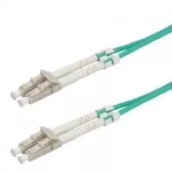Fibre Optic Jumper Cable Value 50/125µm LC/LC OM3 Turquoise 20 m