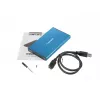 External HDD/SSD enclosure NATEC Rhino GO 2.5 inch — USB 3.0, SATA III, up to 4 TB, 9.5 mm, aluminium, blue