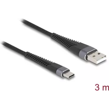DeLOCK USB Cable USB 2.0 3m USB A USB C Black 81123