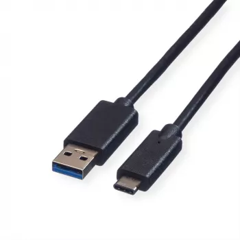 ROLINE - USB Cable - USB Type C (M) - 9-pin USB Type A (M) - 1 m (USB 3.1) - Moulded - Black (11.02.9011)
