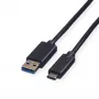 ROLINE - USB Cable - USB Type C (M) - 9-pin USB Type A (M) - 1 m (USB 3.1) - Moulded - Black (11.02.9011)