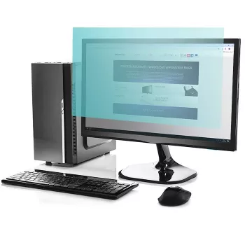 Qoltec 51049 Anti Blue Light Filter 27 | 16:9 | Eye protection | Anti Glare