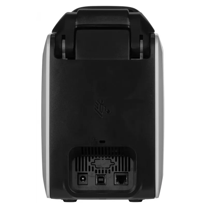 Plastic card printer Zebra ZC300 — Dye-sublimation/Thermal transfer, 300x300 DPI, LCD, 100-sheet input, Ethernet, Silver/Black