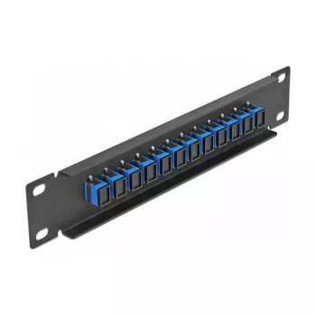 Fiber Optic Patch Panel DeLOCK 10 inch 12 Port SC Simplex blue 1U black