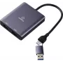 Renkforce RF-6418198 USB-C HDMI Adapter[1x USB-A - 2x] Grey 4K UHD 15 (RF-6418198)