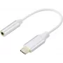 Renkforce RF-6056890 USB-C® / jack Adapter [1x USB-C® - 1x Audio, stereo (3.5 mm jack)] White Aluminium-Plug 0.1 m (RF-6056890)