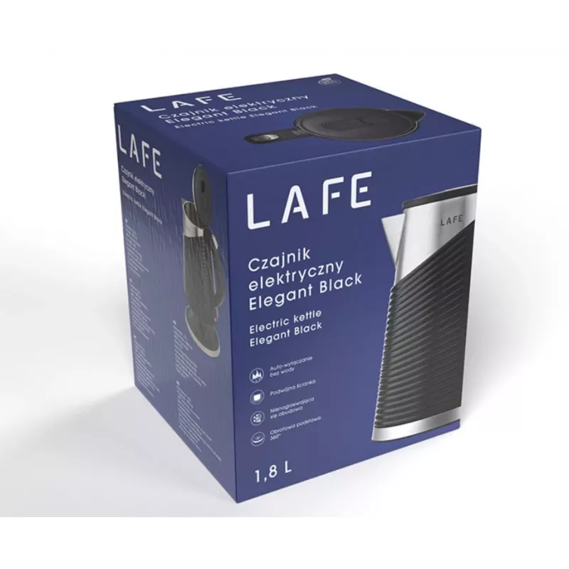 Electric kettle LAFE 1.8L 2200W Elegant Black