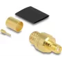 RF coaxial SMA female crimp connector by DELOCK for LMR400 cable with heat-shrink sleeve