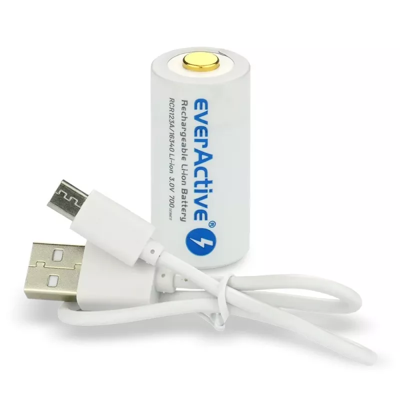 Rechargeable battery everActive EV16340 700mAh 3V with Micro USB charging
