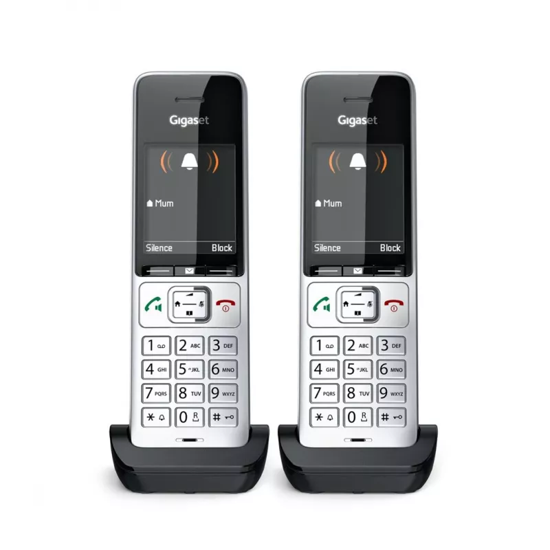 Gigaset COMFORT 500HX duo Analog/DECT telephone Caller ID Black, Silver