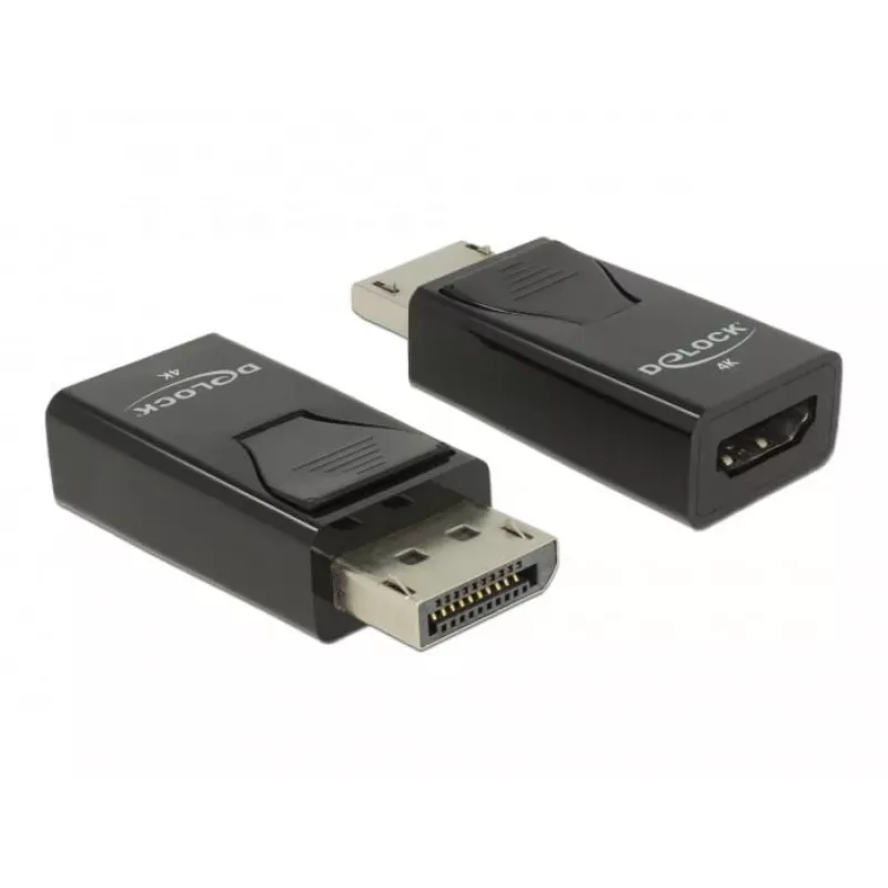 Delock Adapter DisplayPort 1.2 Stecker zu HDMI Buchse 4K Passiv schwarz