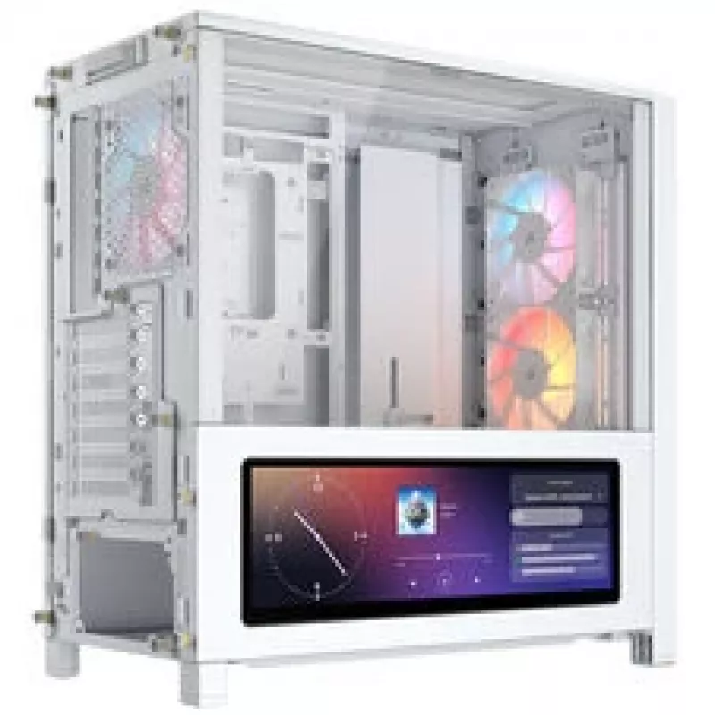 Corsair FRAME 4000D LCD RS PC-Enclosure, Midi-Tower, ATX, ARGB, Tempered Glass - White