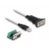 DeLOCK 63465 Serial Cable Black Transparent 1.8m USB Type-A DB-9