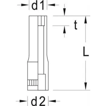 Impact Socket Gedore 6192210 Depth 55 mm Height 28 mm Weight 33 g